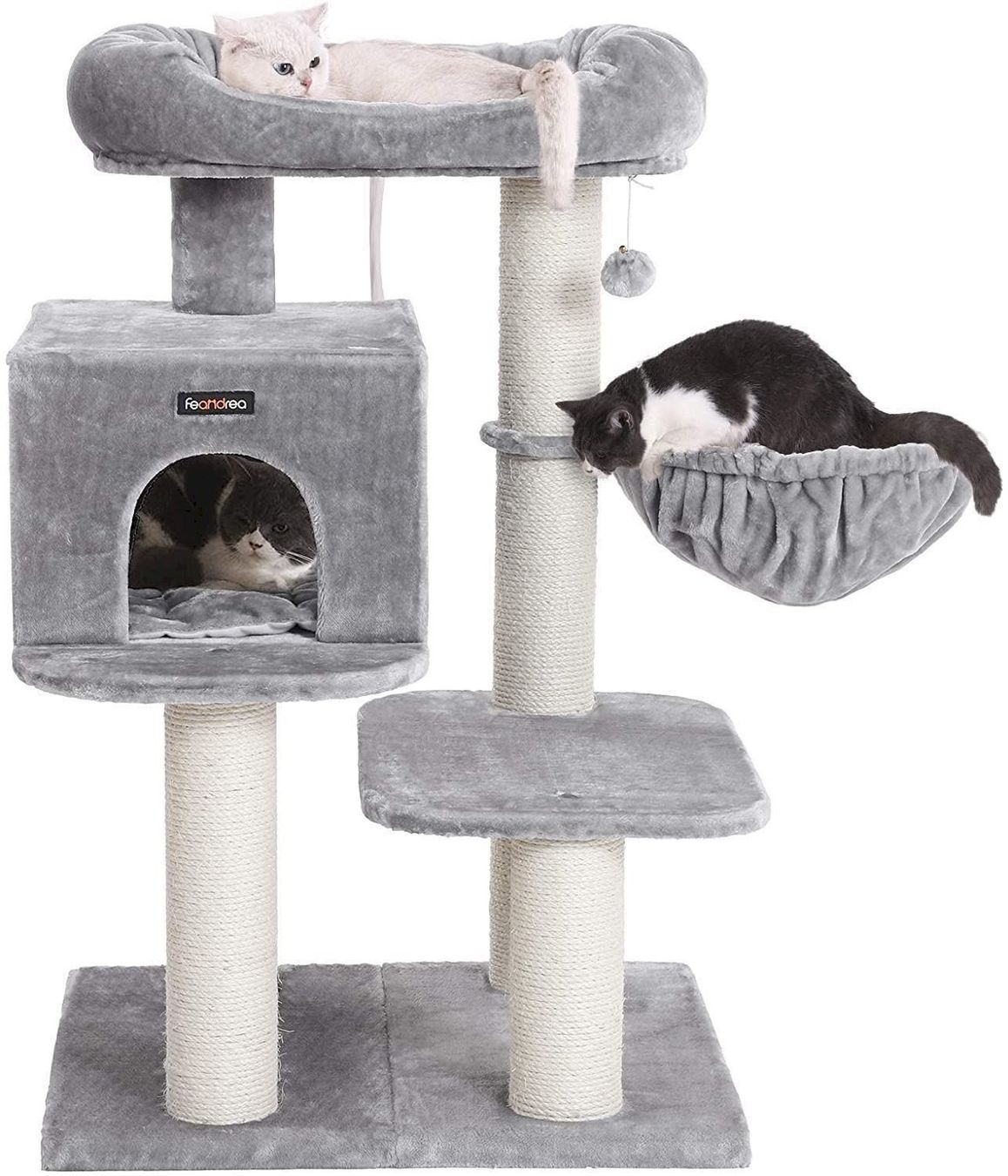 Katzenbaum - Kratzbaum: FEANDREA Kratzbaum XXL Hellgrau 112 cm – Neu und originalverpackt aus Bottighofen von zaap 2