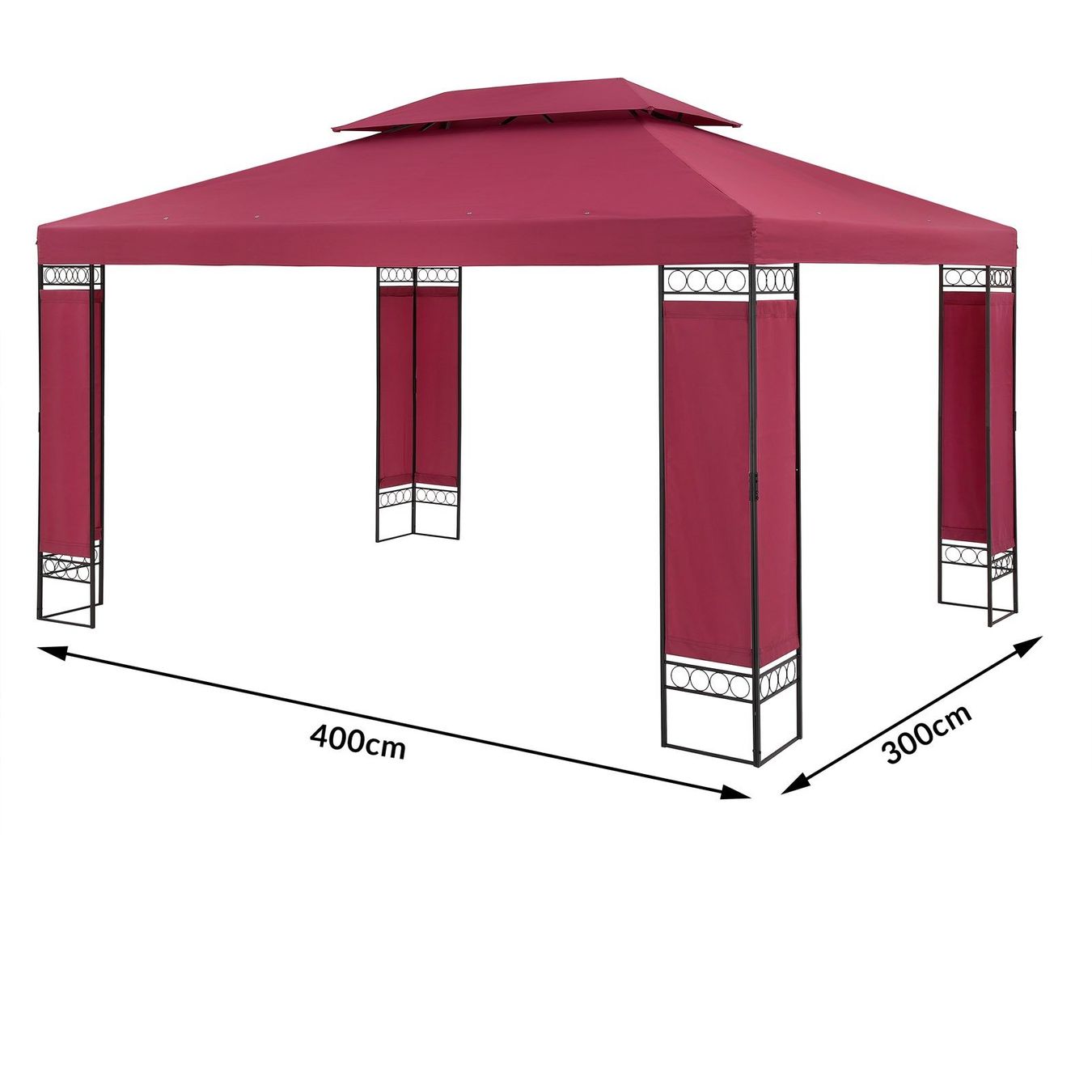 Tende & Padiglioni: XXL Pavillon 3x4m Bordeaux – Nuovo e nell'imballaggio originale da Winterthur venduto da aredo 1