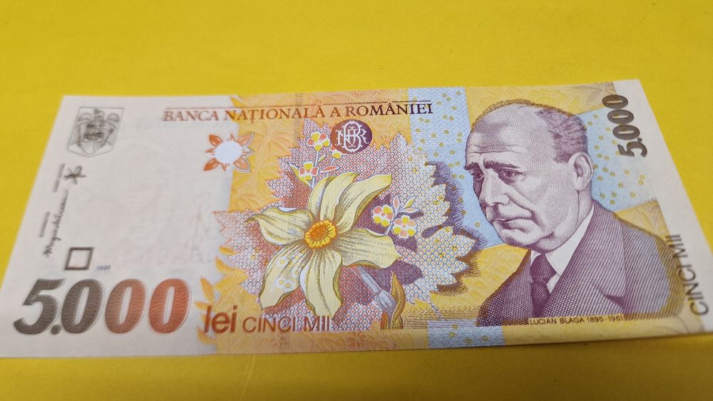 5000 Lei Banknote aus Rumänien, Jahrgang 1998 (Neu und originalverpackt ...