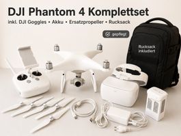 DJI Phantom 4 Komplettset mit DJI Goggles und Zubehör