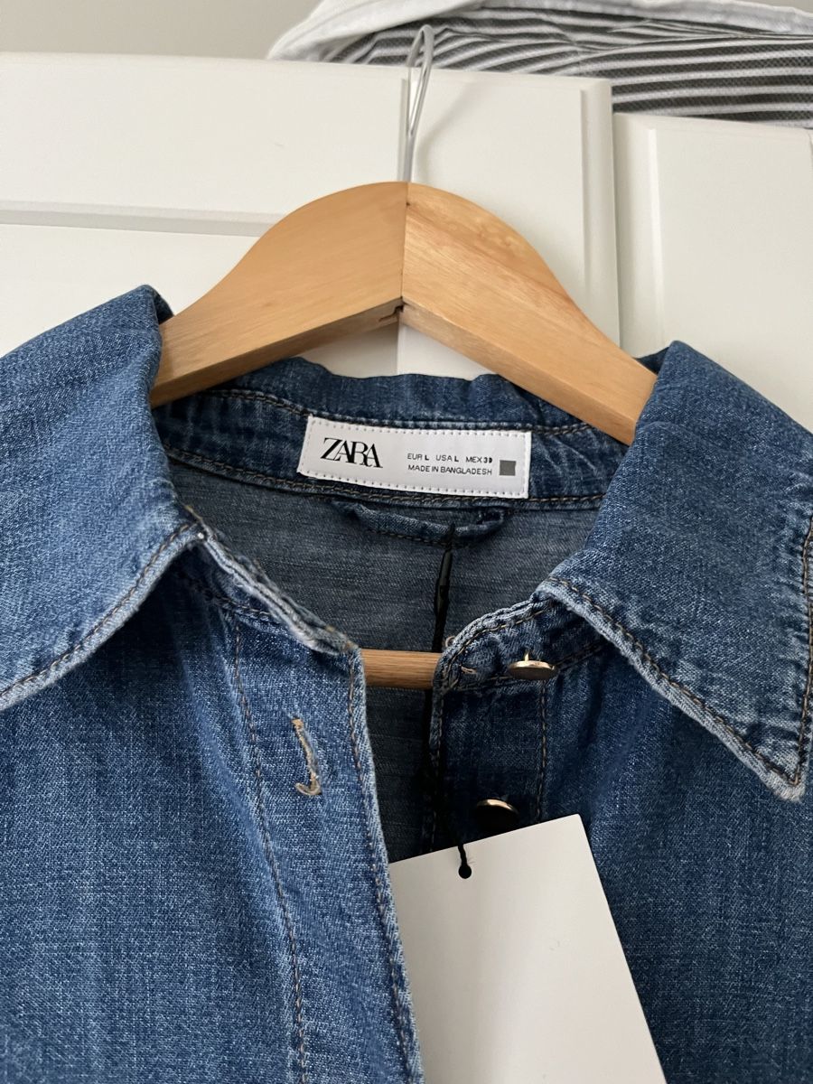 Zara Camicette: Jeanshemd aus Baumwolle mit Gürtel – Nuovo e nell'imballaggio originale da Allschwil venduto da eyl_bb8q 1