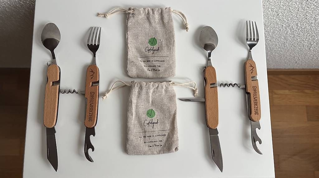 Set di posate: Gipfelwerkzeug Taschenbesteck Multitool NEW! 2x – Nuovo e nell'imballaggio originale da Baden venduto da Chrisenft