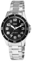 Q&Q by Citizen® Herrenuhr 43 mm Schwarz Silber NEU 5 Bar