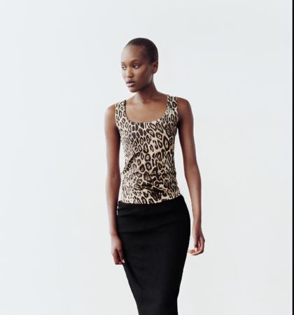 Zara Damen Top Leopardenmuster / Gr. S