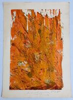 KÜNSTLER UNLESERLICH SIGNIERT LITHOGRAPHIE MI WIDMUNG