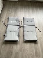 2x Gartenstuhl-Auflagen Sitzkissen Grau Anthrazit