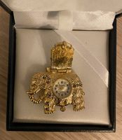 Elefanten Taschenuhr Anhänger Kette Vintage