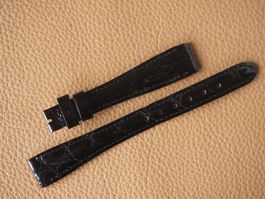 Leder-Uhrenband P Cardin SWISS 14mm NOS black Kroko-Präg. 14