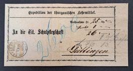 SBK 36 auf Paketkarte Frauenfeld nach Güttingen
