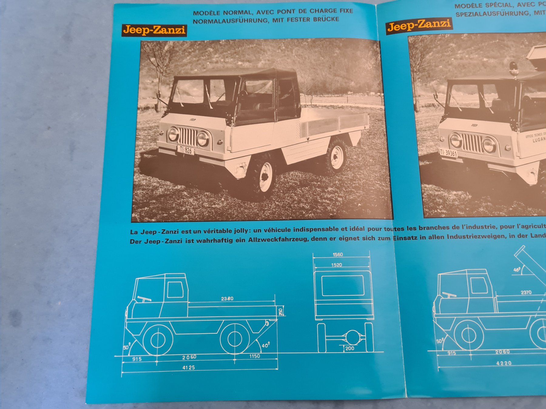 Jeep Dokumente: JEEP-ZANZI  SWISS  PROSPECTUS  VINTAGE  COLLECTION – Gebraucht aus Bellevue von BURGOLMANIA 1