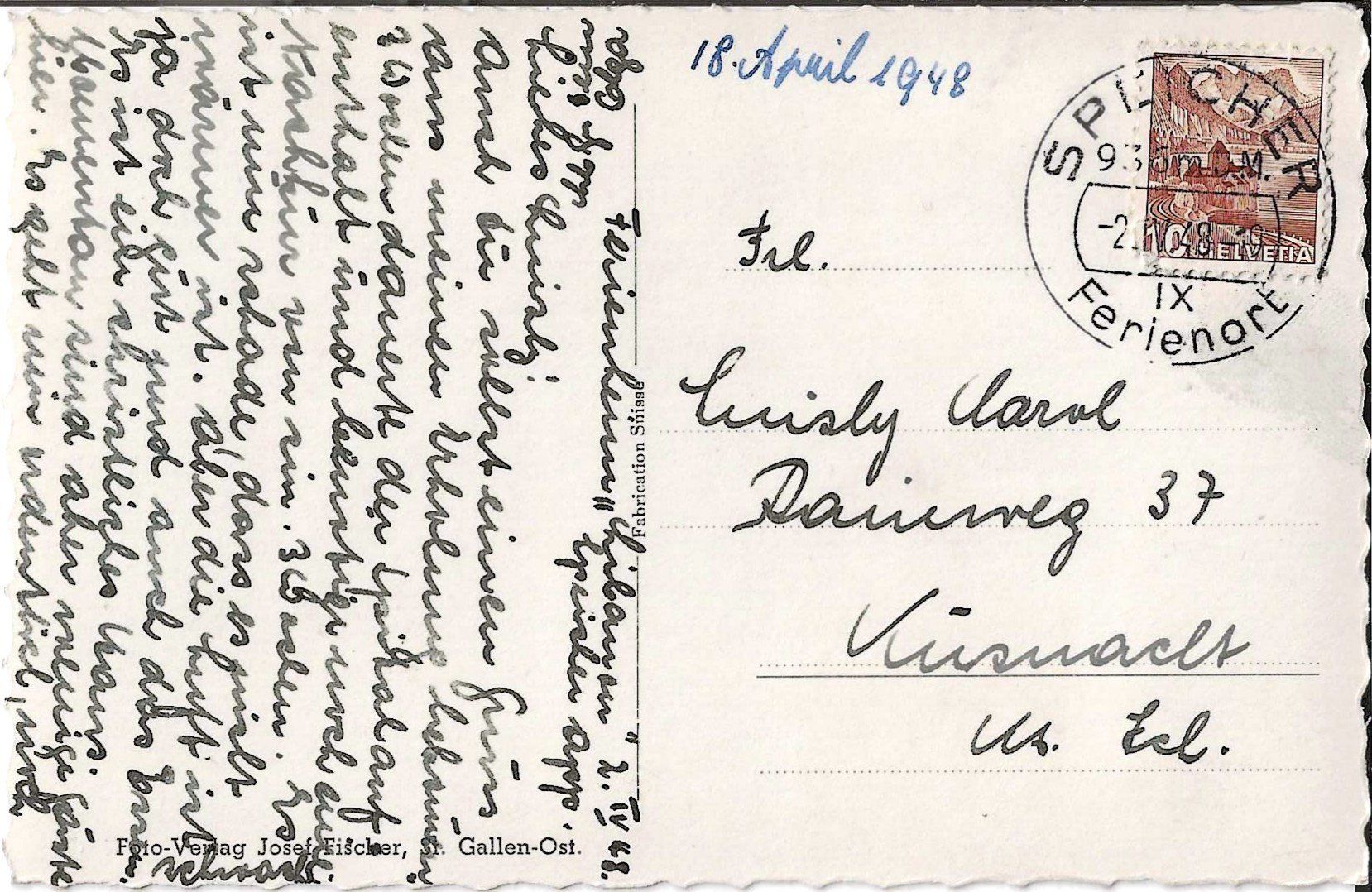 Cartoline postali: Karte Speicher 1948 – Usato da Zürich venduto da Philacat11 1