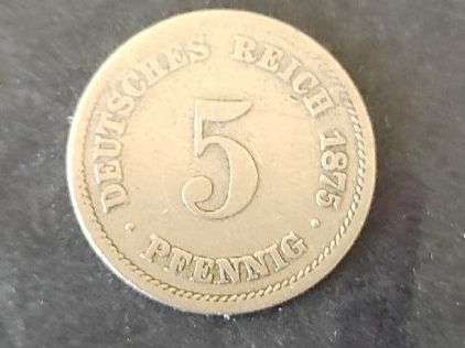 Tutti le monete: 5 Deutsche reich 1875 A – Usato da Couvet venduto da lulul