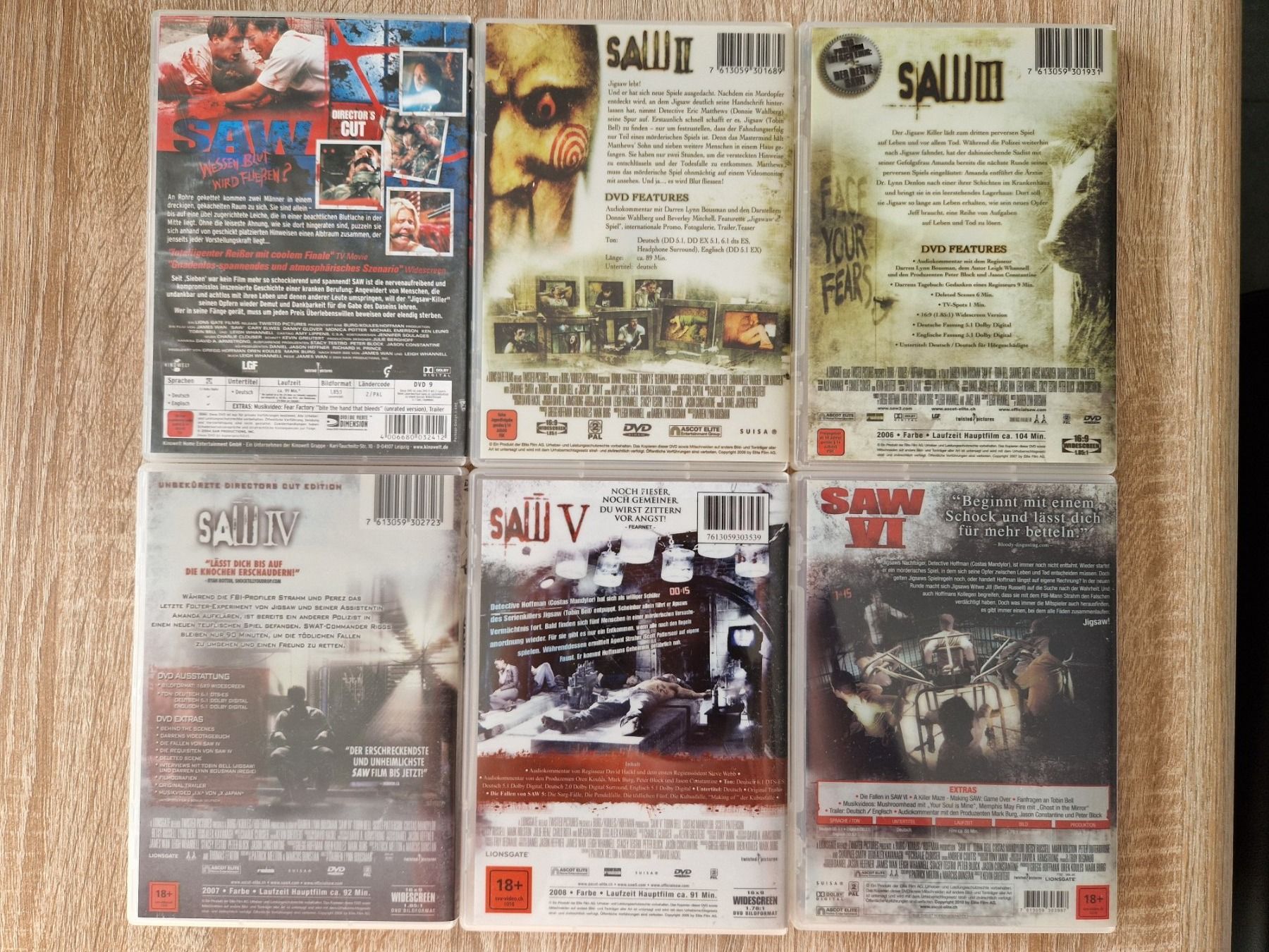 Tutti i DVDs: SAW DVD's Teil 1-6 – Usato da Rebstein venduto da Ajs_Toy_Palast_1 1