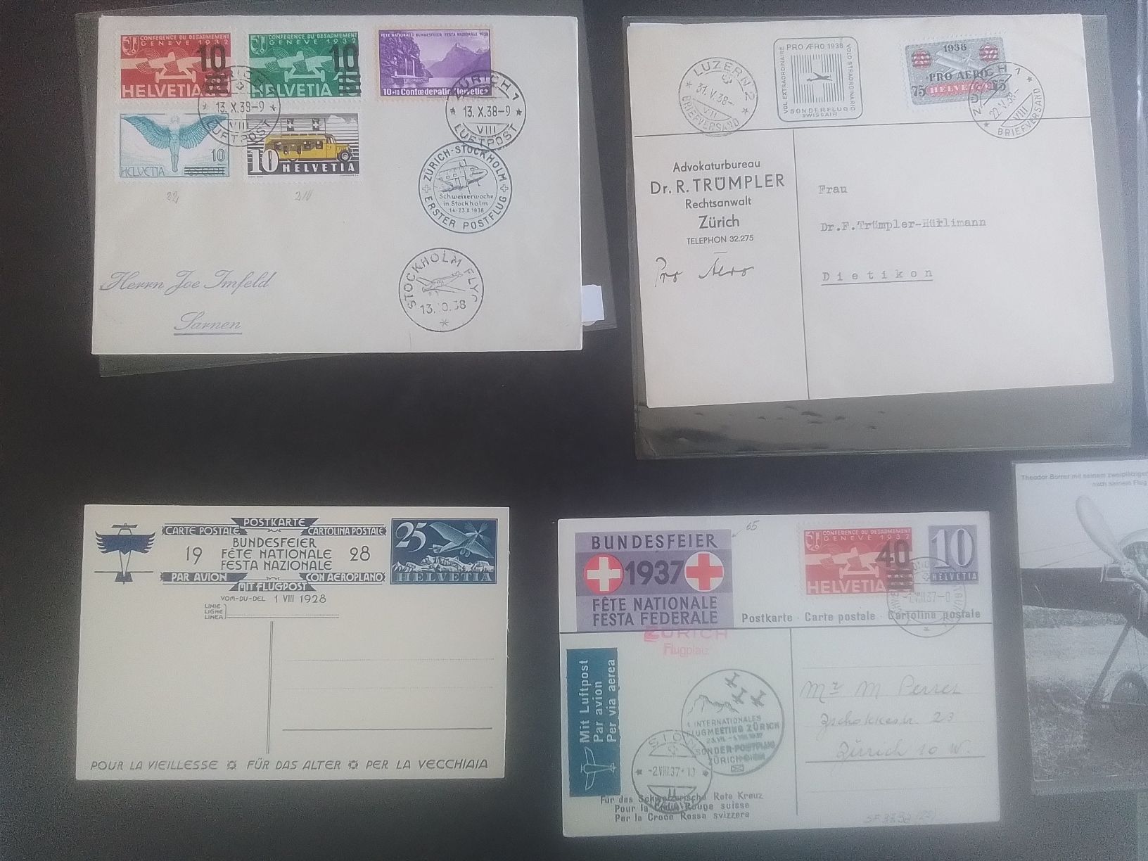 Tutti i francobolli: Lot Flugbelege ab 1.-  – Usato da Reichenburg venduto da Pipo-67 2