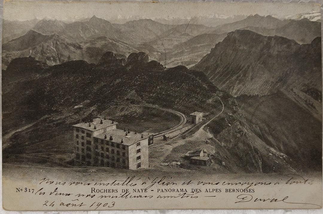 Cartoline postali: ROCHERS-de-NAYE  -  Gare Terminus  -   1903 – Usato da Delémont venduto da Domdom1