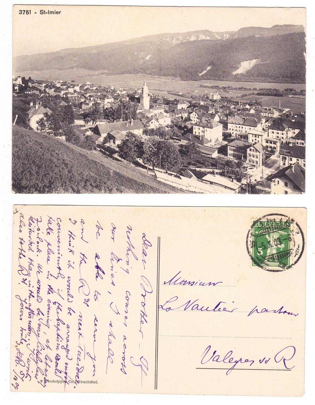 Cartoline postali: St.Imier – Usato da La Tour-de-Peilz venduto da amjust