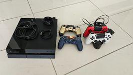 PS4 500GB, inkl. 4 Controller, Ladestation und Games