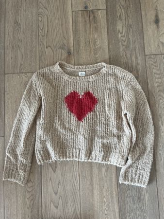 Pullover Longlive The Queen Herz beige Grösse 16
