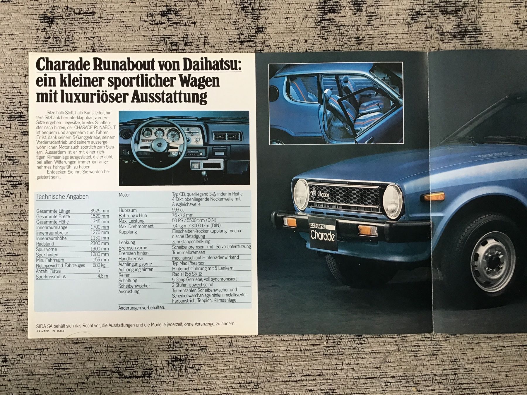 Daihatsu Documenti: Daihatsu Charade Runabout Faltprospekt – Usato da Scherzingen venduto da Starseller62 1