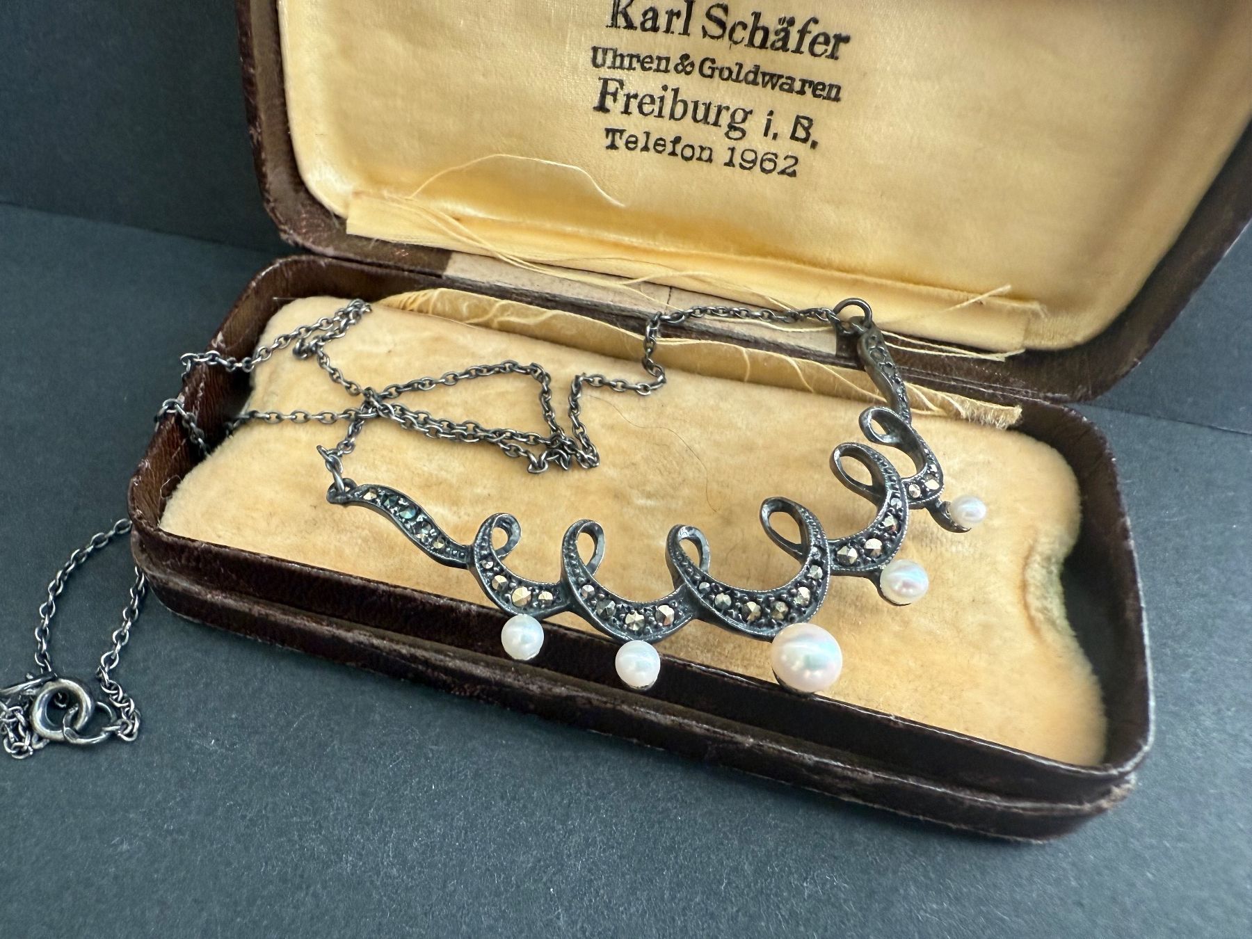 Catenine: Antike Silber Kette mit Akoja Perlen 925 – Usato da Spiegel b. Bern venduto da Rogger72 3