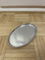 Ovales Aluminium Tablett handgehämmert vintage Sigal Tray