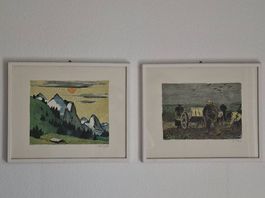 Zwei Farblithographien von Arnold Brügger