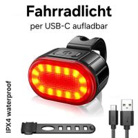 LED Fahrradlicht / per USB aufladbar / Velo Rücklicht Akku