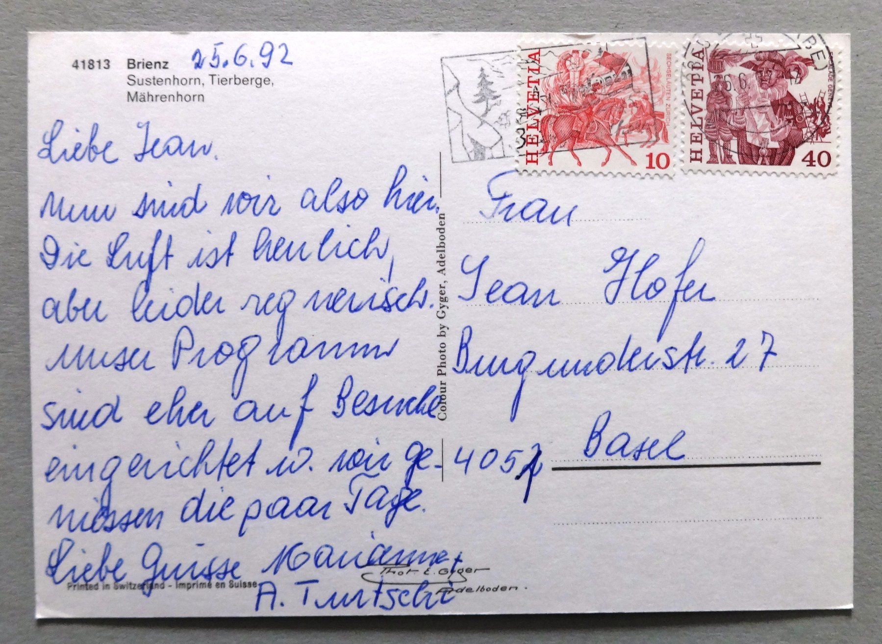 Cartoline postali: Brienz – Usato da Fétigny venduto da Billy2miny 1