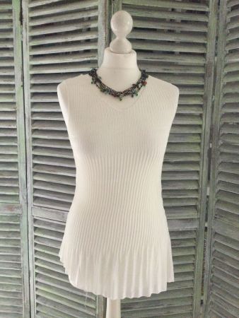 Top blanc asymétrique, taille M, NEUF