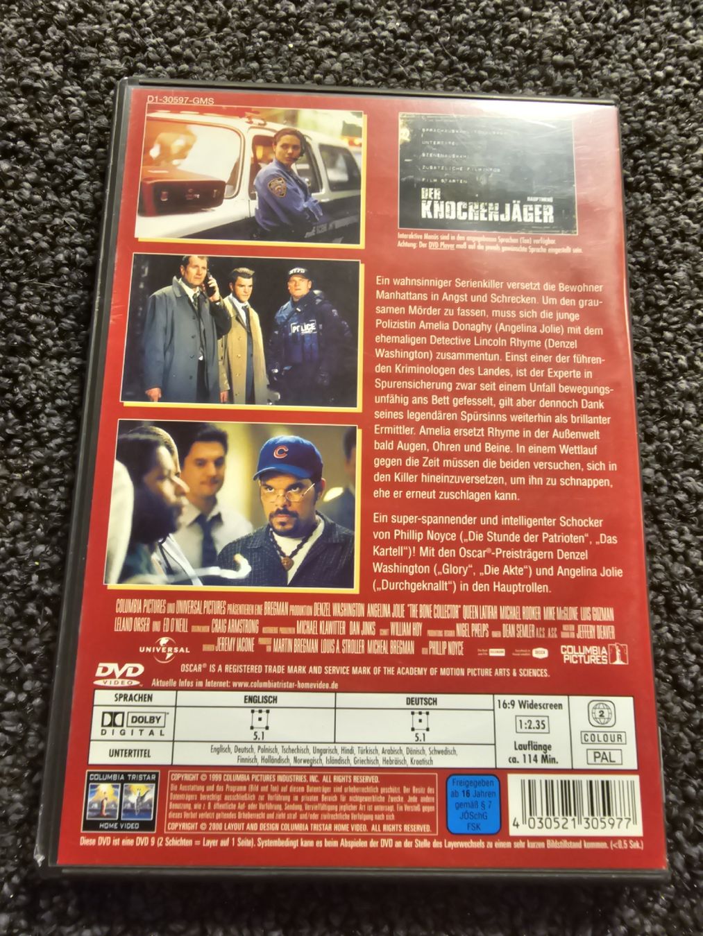 Tutti i DVDs: Der Knochenjäger (21197) – Usato da Ruswil venduto da jan_bxl5 1