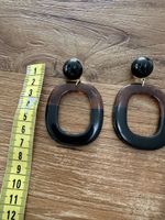 Statement Ohrringe, Acryl, schwarz-braun, neuwertig!
