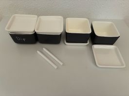 Schalen Set 4 Stk. mit Deckel schwarz weiss neuwertig