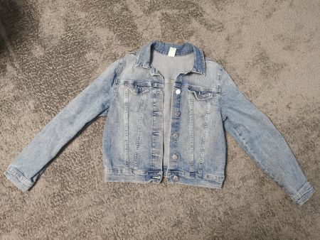 Coole Jeansjacke mit Unicorn-Queen Strass - Grösse 146