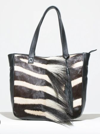 Charlene Zebra Bag with Mane and Tussle