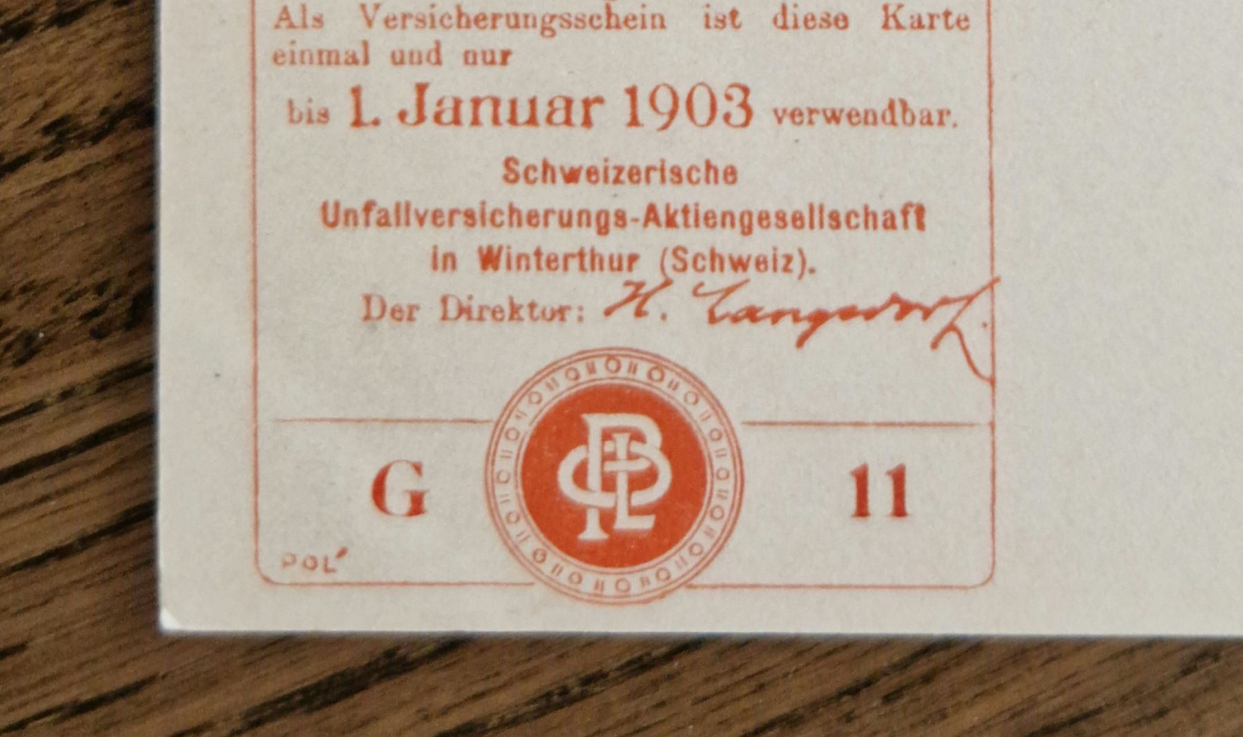 Ansichtskarten: AK Basel mit integrierter Versicherung 1903 – Gebraucht aus Ebikon von Donar50 2