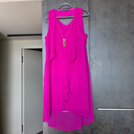 🐸 TRAUM IN PINK🦩 WUNDERSCHÖNES VOLANT COCKTAILKLEID L NEU