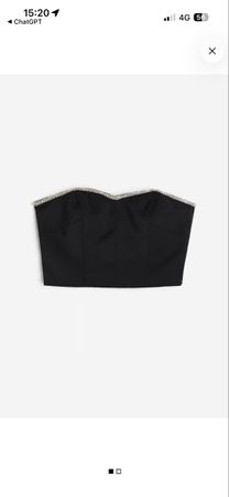 H&M Bustier Top schwarz mit Strass Grösse 36/S 1x angehabt