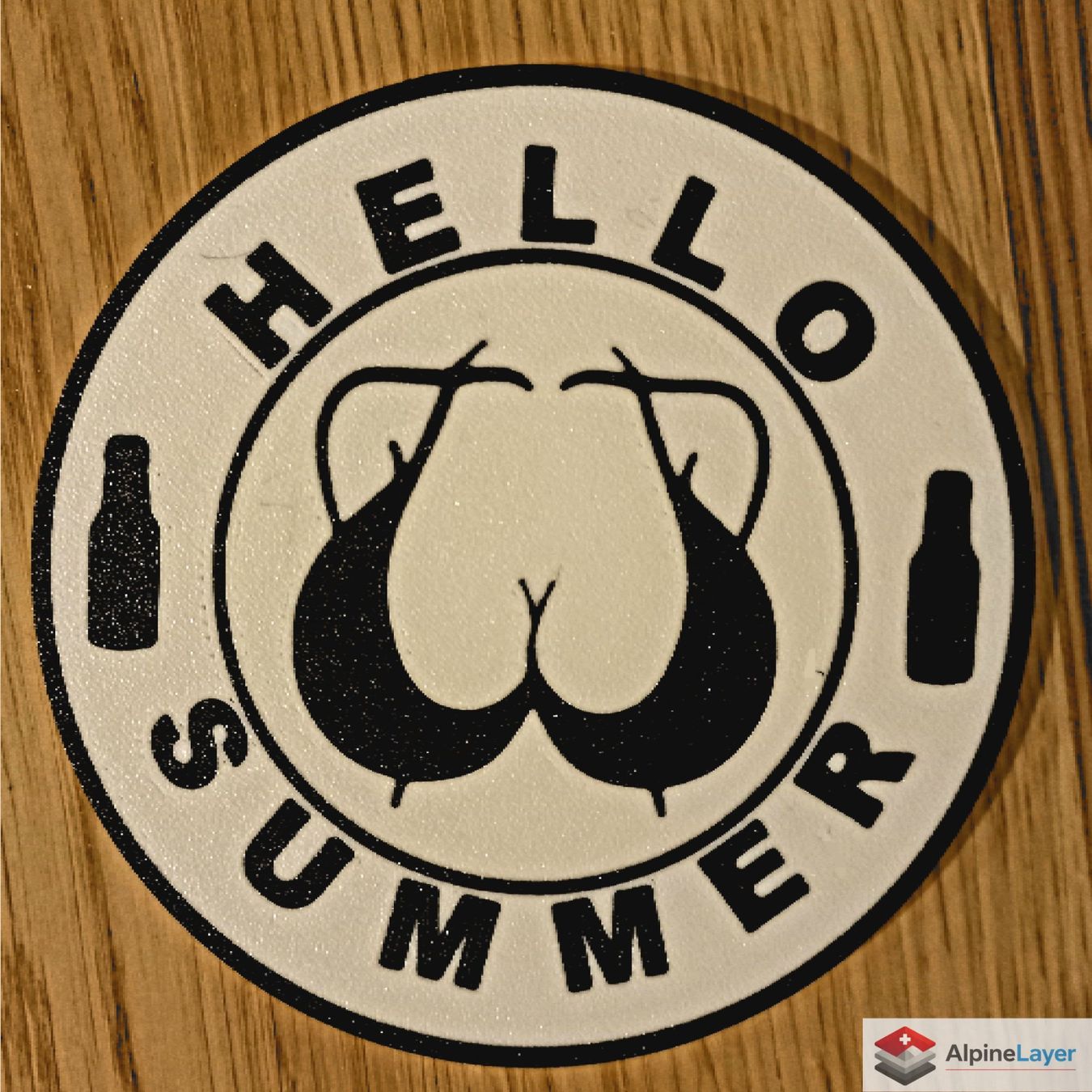 Sottobicchieri: Hello Summer Coaster Black Gold 3D Printed – Nuovo (secondo la descrizione) da Losone venduto da AlpineLayer