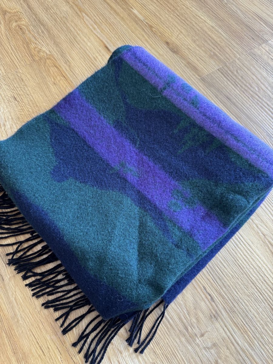 Foulard & Sciarpe: Woll-Mix Schal, blau/violett, – Usato da Bubikon venduto da hachia888