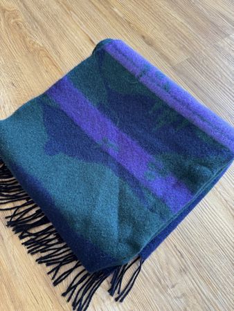 Woll-Mix Schal, blau/violett,