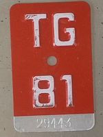 TG 81 - VELONUMMER - FAHRRADSCHILD - PLAQUE DE VELO - TG 81