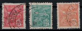 3 Timbres anciens du Brésil - 1906 - Collection Obl.