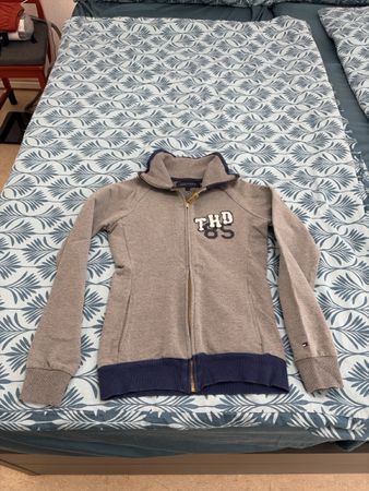 Tommy Hilfiger Sweatjacke grau blau Grösse S gebraucht
