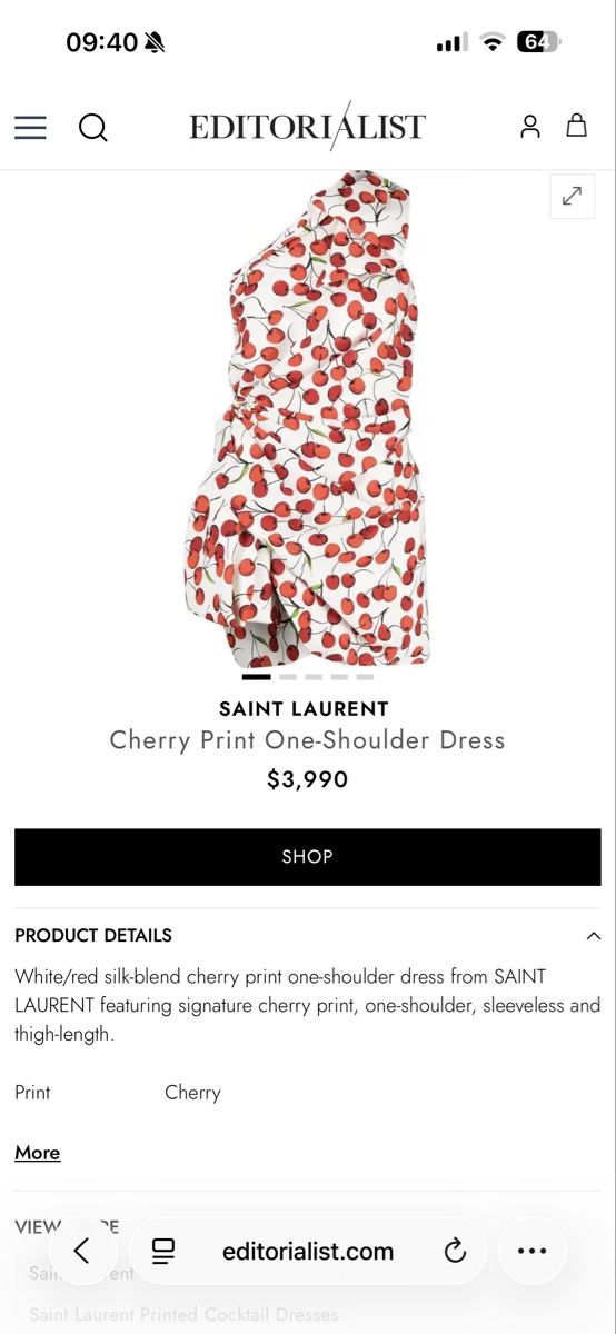 Saint Laurent Robes: Yves Saint Laurent Cherry - Dress – D'occasion à Massagno par kar_wwq5 6