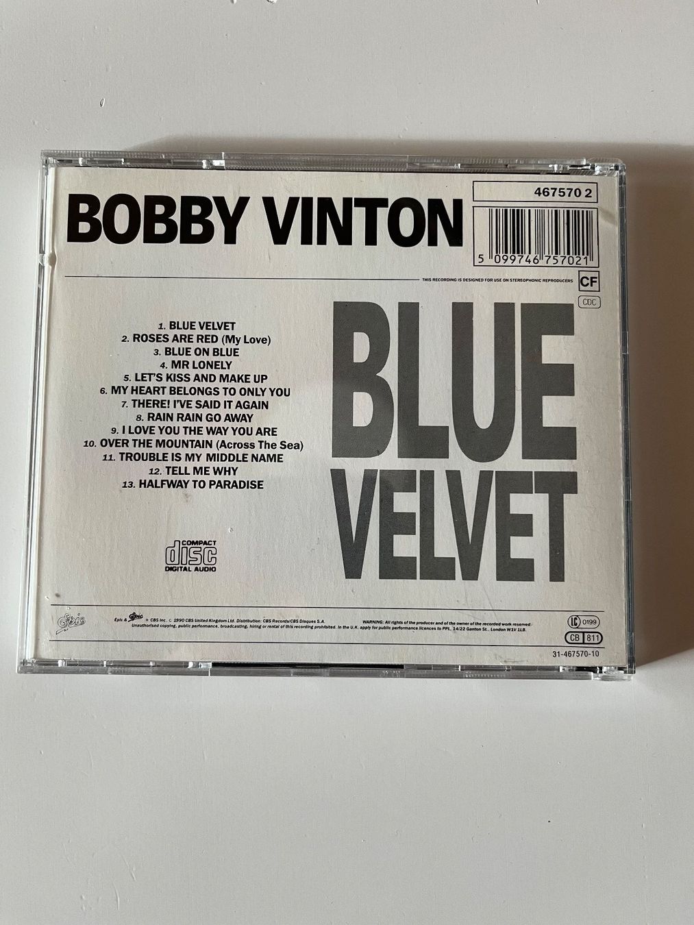 CD: CD von Bobby Vinton: Blue Velvet – Usato da Attikon venduto da Hagenholz81 1