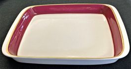 Platte Anrichteplatte Porzellan Langenthal weinrot Gold TOP