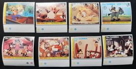 WALT DISNEY STAMPS GAMBIA EARLY GOOFS 1992 COMPLETE SET 8‪‪