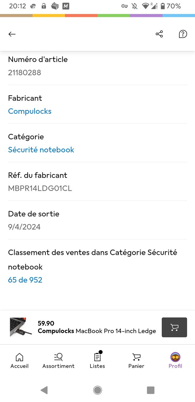 Cadenas: Compulocks MacBook Pro 14-inch Ledge verrou de sécurité neuf – Neuf avec emballage d'origine à Vessy par Avicci 8