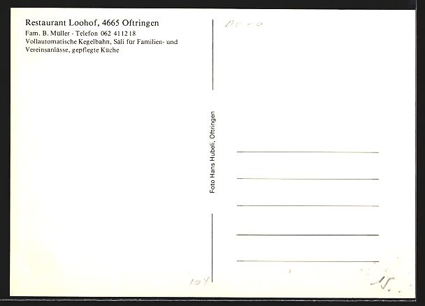 Cartoline postali: AK Oftringen, Restaurant Loohof – Usato da Berlin venduto da bartko-reher 1