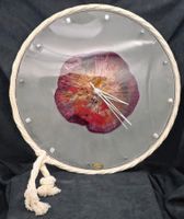 Handgemachte Wanduhr mit echter Blüte - Unikat Deko!